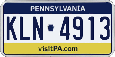 PA license plate KLN4913