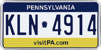PA license plate KLN4914