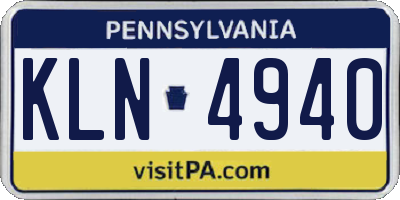 PA license plate KLN4940
