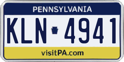 PA license plate KLN4941