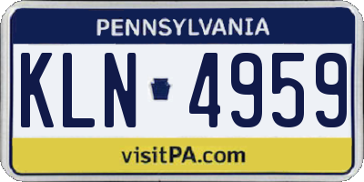 PA license plate KLN4959