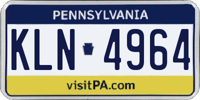 PA license plate KLN4964