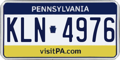 PA license plate KLN4976