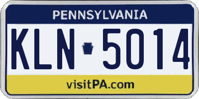 PA license plate KLN5014