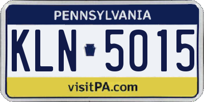 PA license plate KLN5015