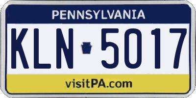 PA license plate KLN5017