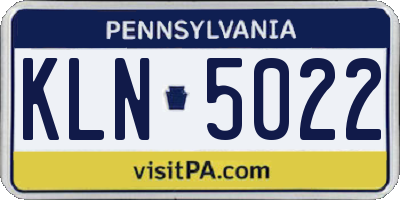 PA license plate KLN5022