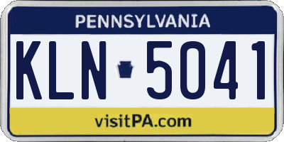 PA license plate KLN5041