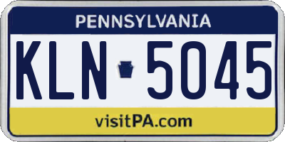 PA license plate KLN5045