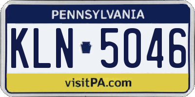 PA license plate KLN5046