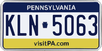 PA license plate KLN5063