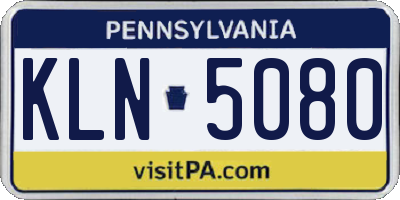 PA license plate KLN5080
