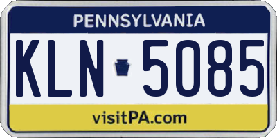 PA license plate KLN5085