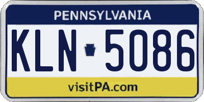 PA license plate KLN5086