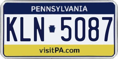 PA license plate KLN5087