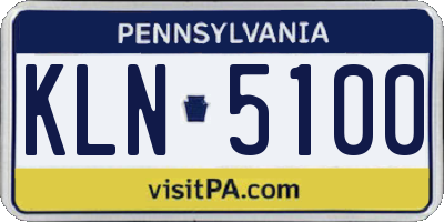 PA license plate KLN5100