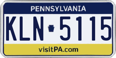 PA license plate KLN5115