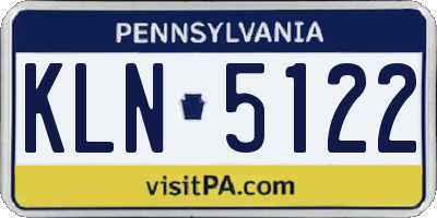 PA license plate KLN5122