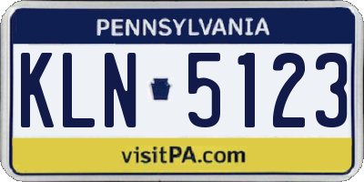 PA license plate KLN5123