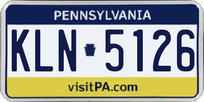 PA license plate KLN5126