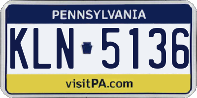 PA license plate KLN5136