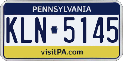 PA license plate KLN5145