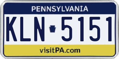 PA license plate KLN5151