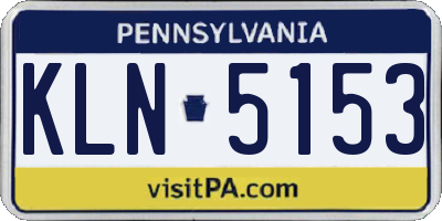 PA license plate KLN5153