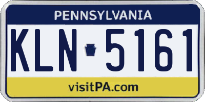 PA license plate KLN5161