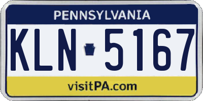 PA license plate KLN5167