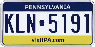 PA license plate KLN5191