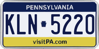 PA license plate KLN5220
