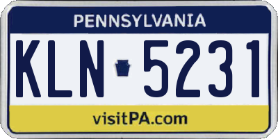 PA license plate KLN5231