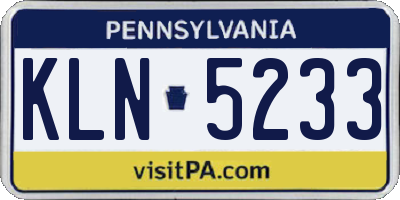 PA license plate KLN5233