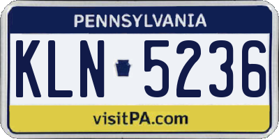 PA license plate KLN5236