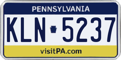 PA license plate KLN5237