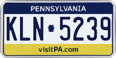 PA license plate KLN5239