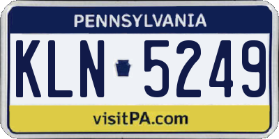 PA license plate KLN5249