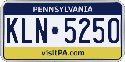 PA license plate KLN5250