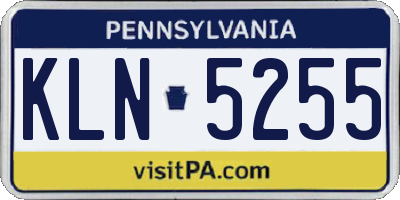 PA license plate KLN5255