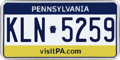 PA license plate KLN5259