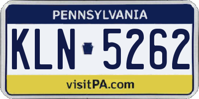 PA license plate KLN5262