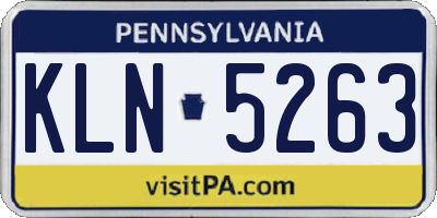 PA license plate KLN5263
