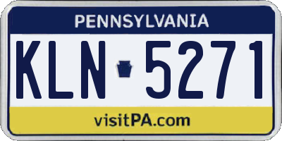 PA license plate KLN5271
