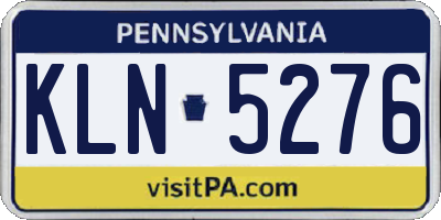PA license plate KLN5276