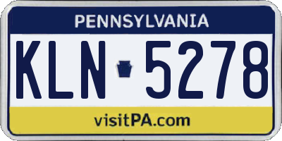 PA license plate KLN5278
