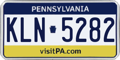 PA license plate KLN5282