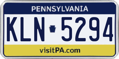 PA license plate KLN5294