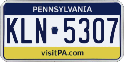 PA license plate KLN5307