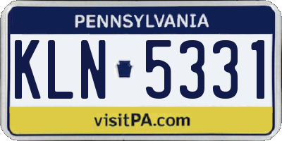 PA license plate KLN5331